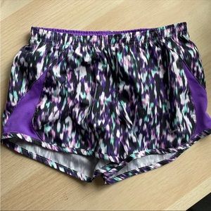 Nike purple print workout running shorts